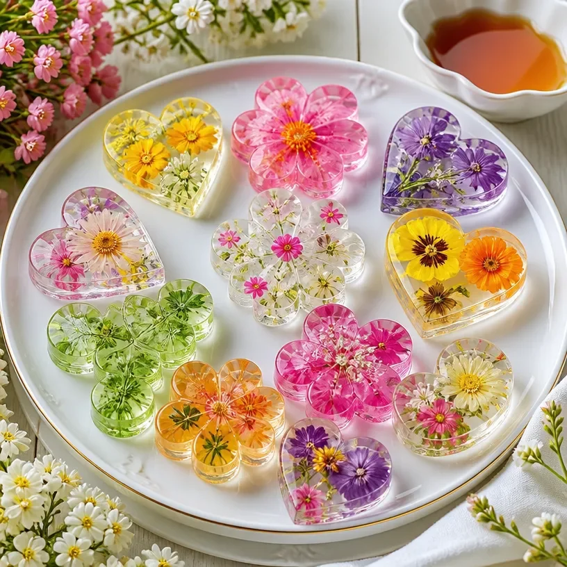 Colorful cornstarch suncatcher art in a sunny window