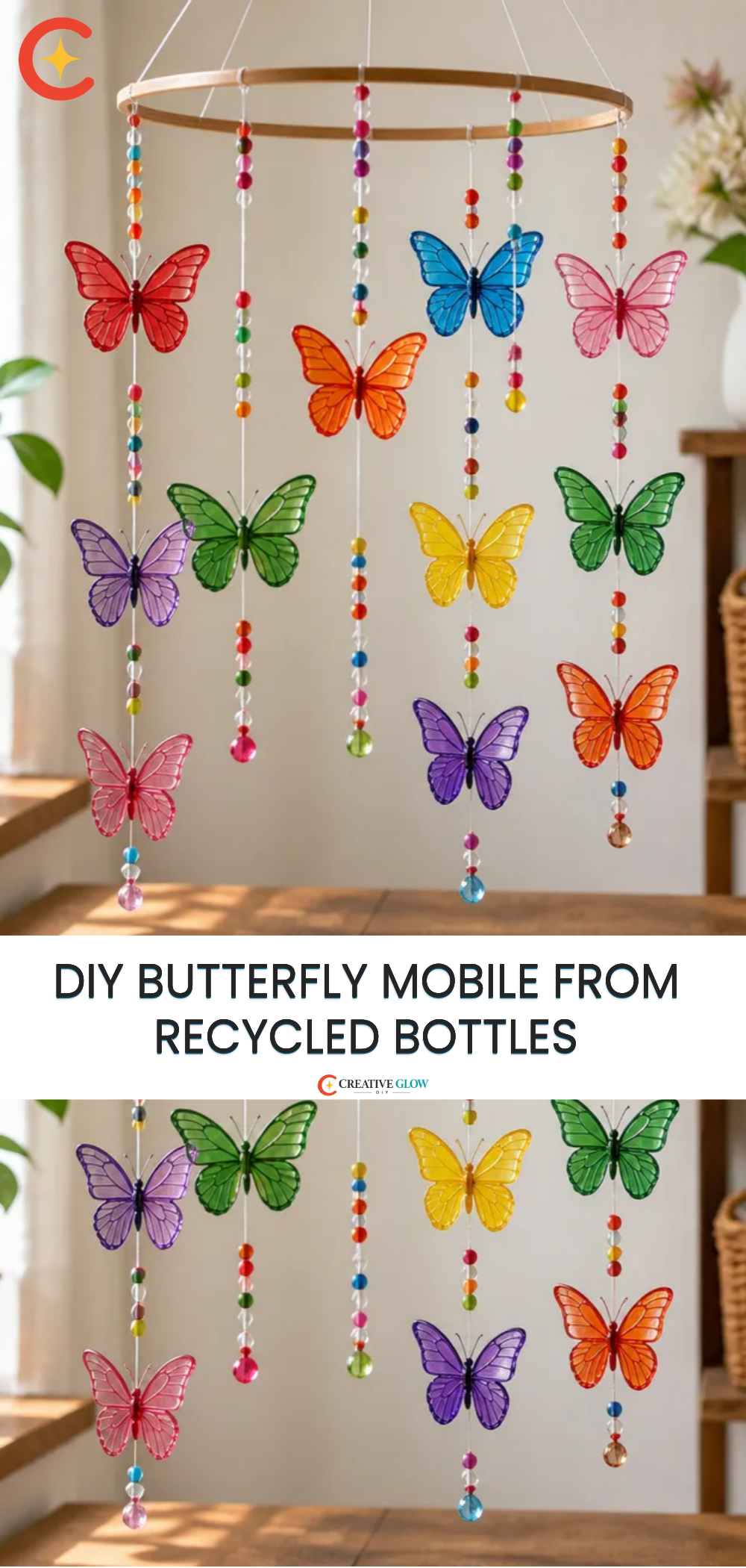 DIY Butterfly Mobile From Recycled Bottles