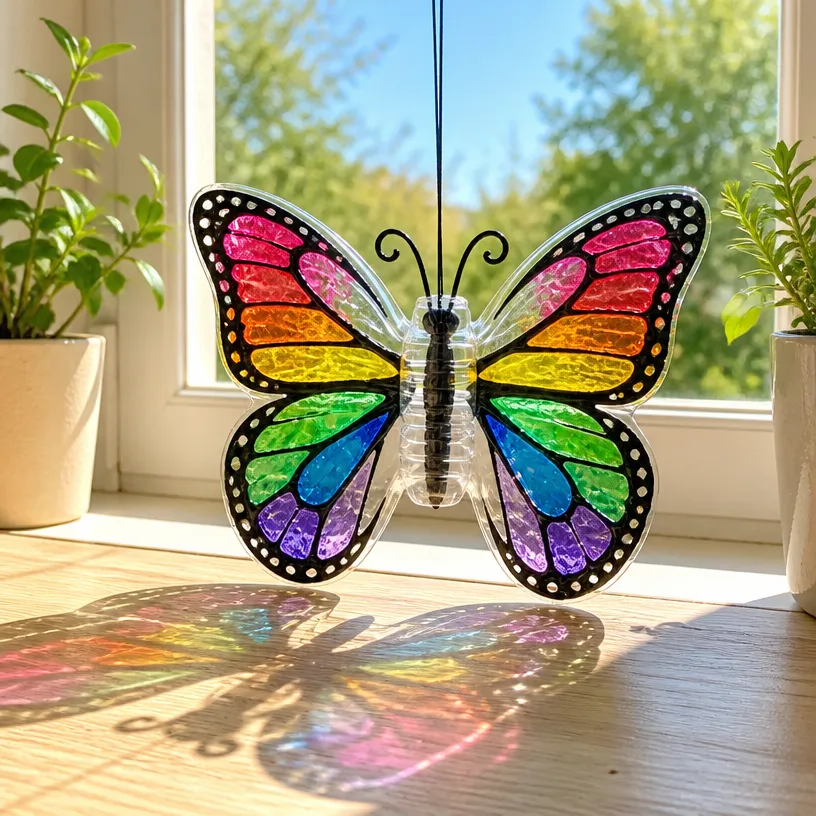 Eco-Friendly Upcycled Bottle Butterfly Window Suncatcher