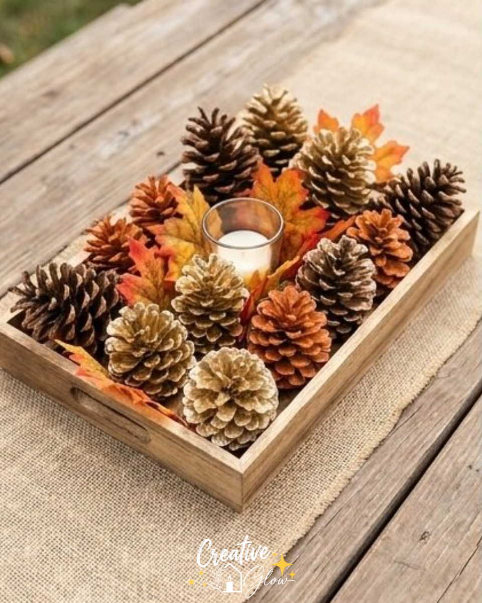 DIY Modern Pinecone Fall Centerpiece
