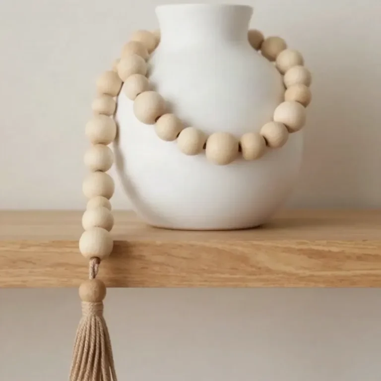 DIY modern wood bead garland for home decor