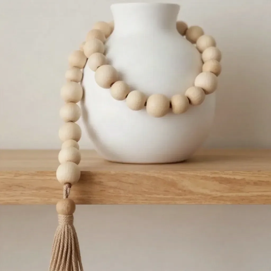 DIY modern wood bead garland for home decor