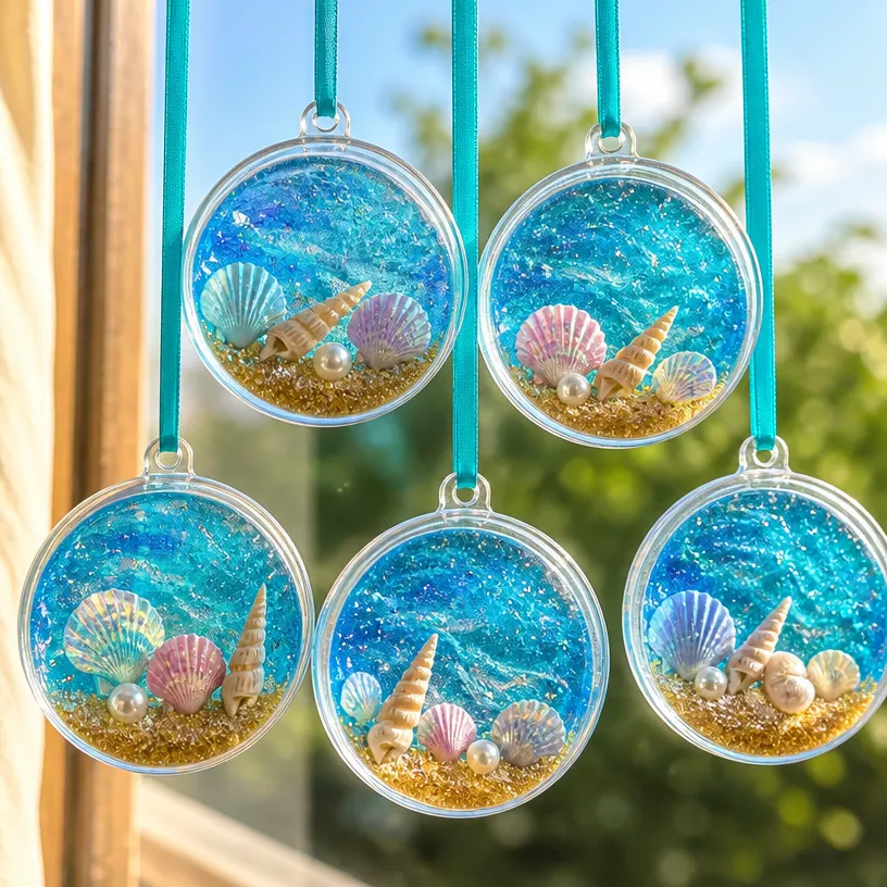 DIY Ocean Suncatchers from Recycled Lids