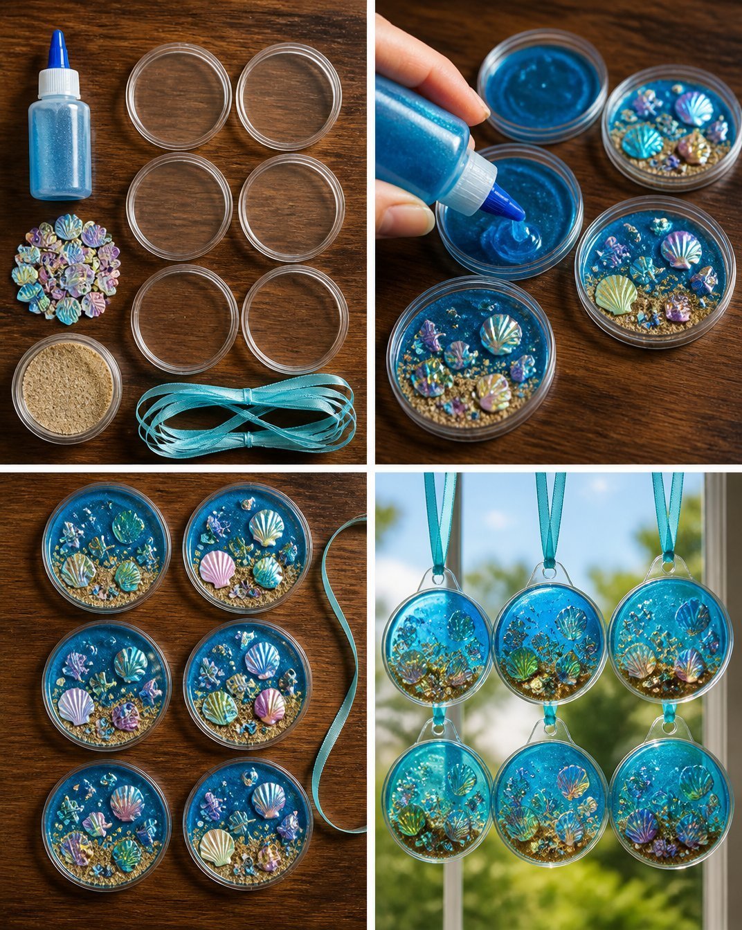 DIY Ocean Suncatchers from Recycled Lids