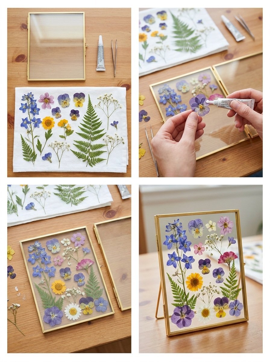 DIY Pressed Flower Glass Frame