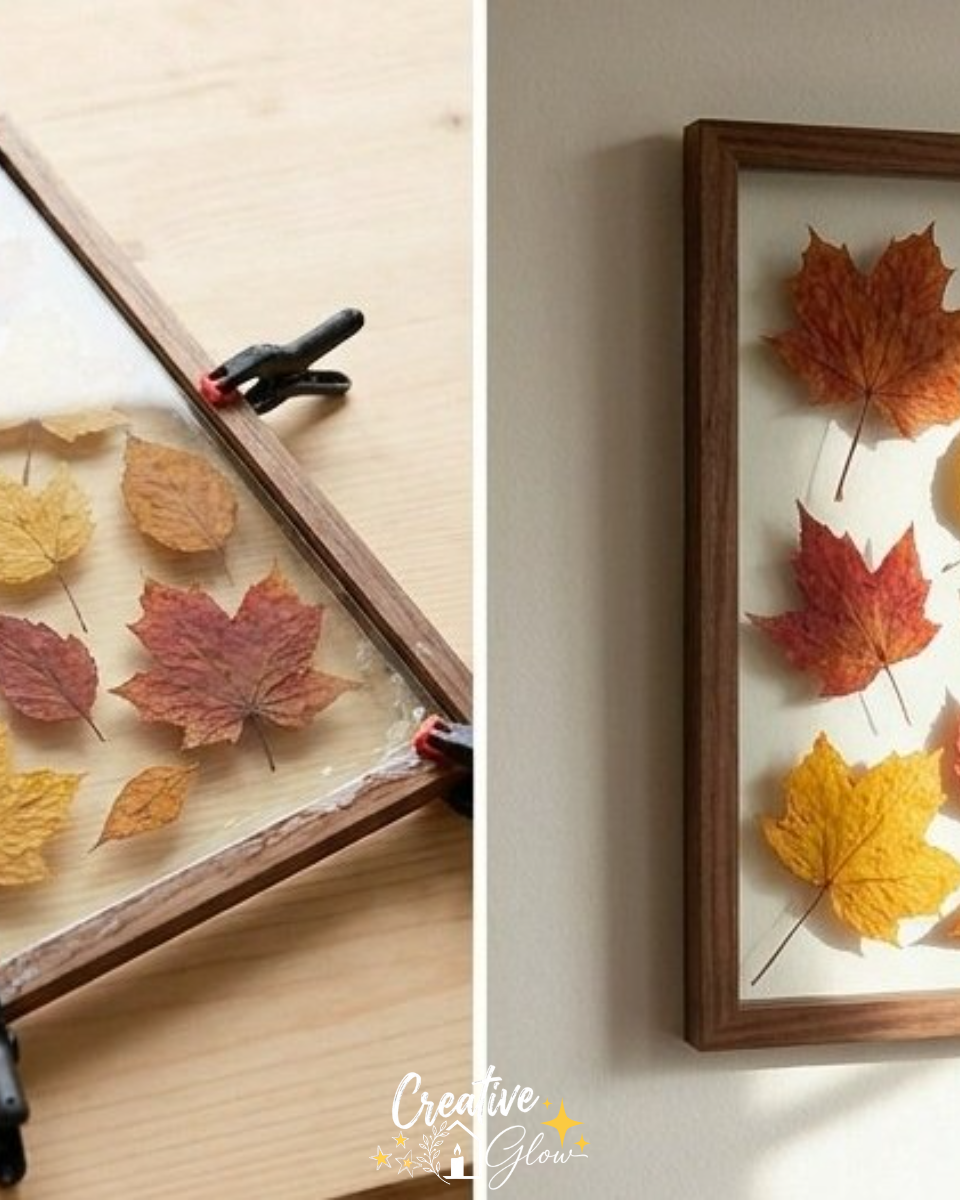 DIY Floating Pressed Leaf Frame