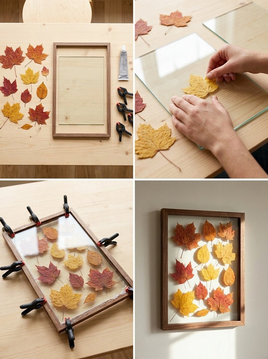 DIY Floating Pressed Leaf Frame