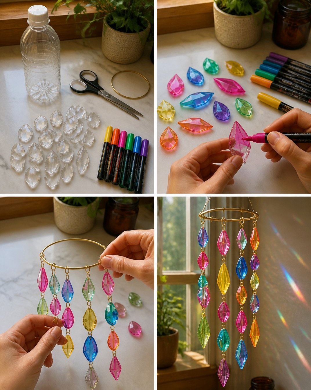 Recycled Plastic Bottle Crystal Suncatcher