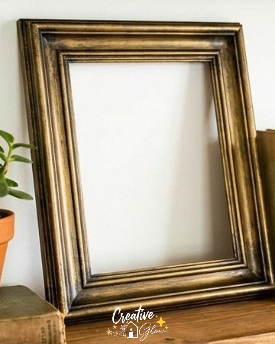 DIY Thrifted Frame Antique Brass Makeover