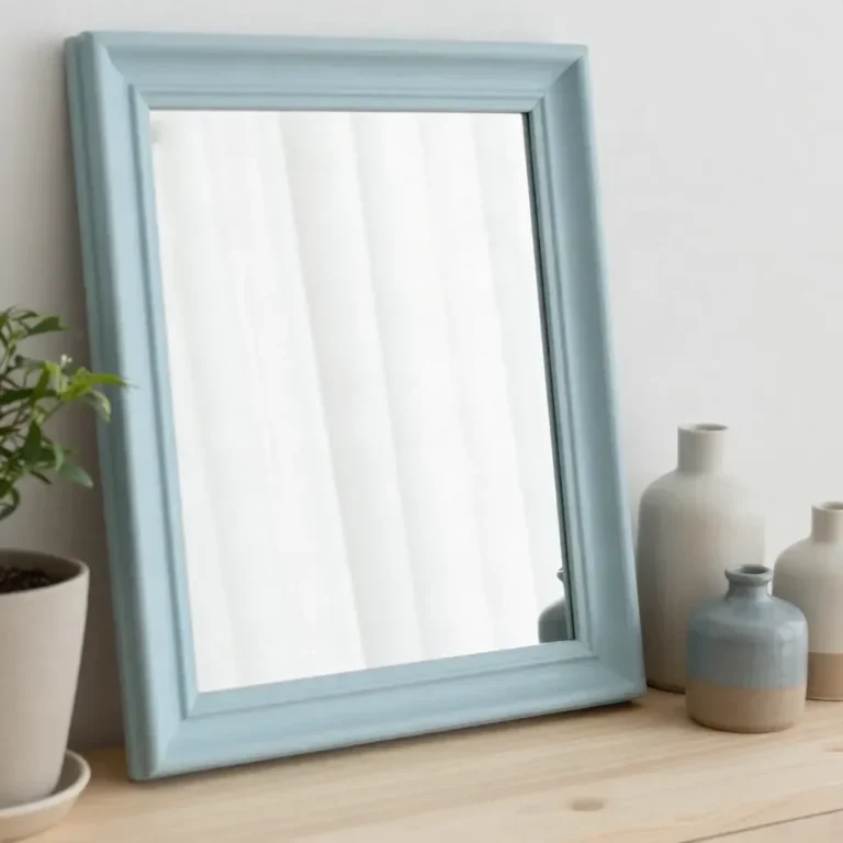 A beautifully transformed DIY thrifted mirror showcasing artistic design.