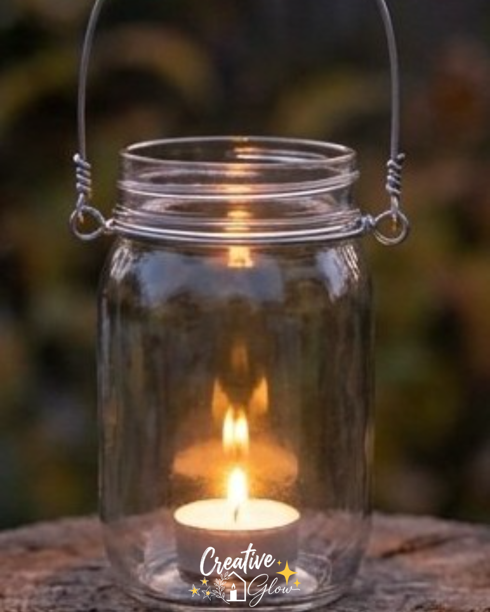 DIY Upcycled Glass Jar Lanterns