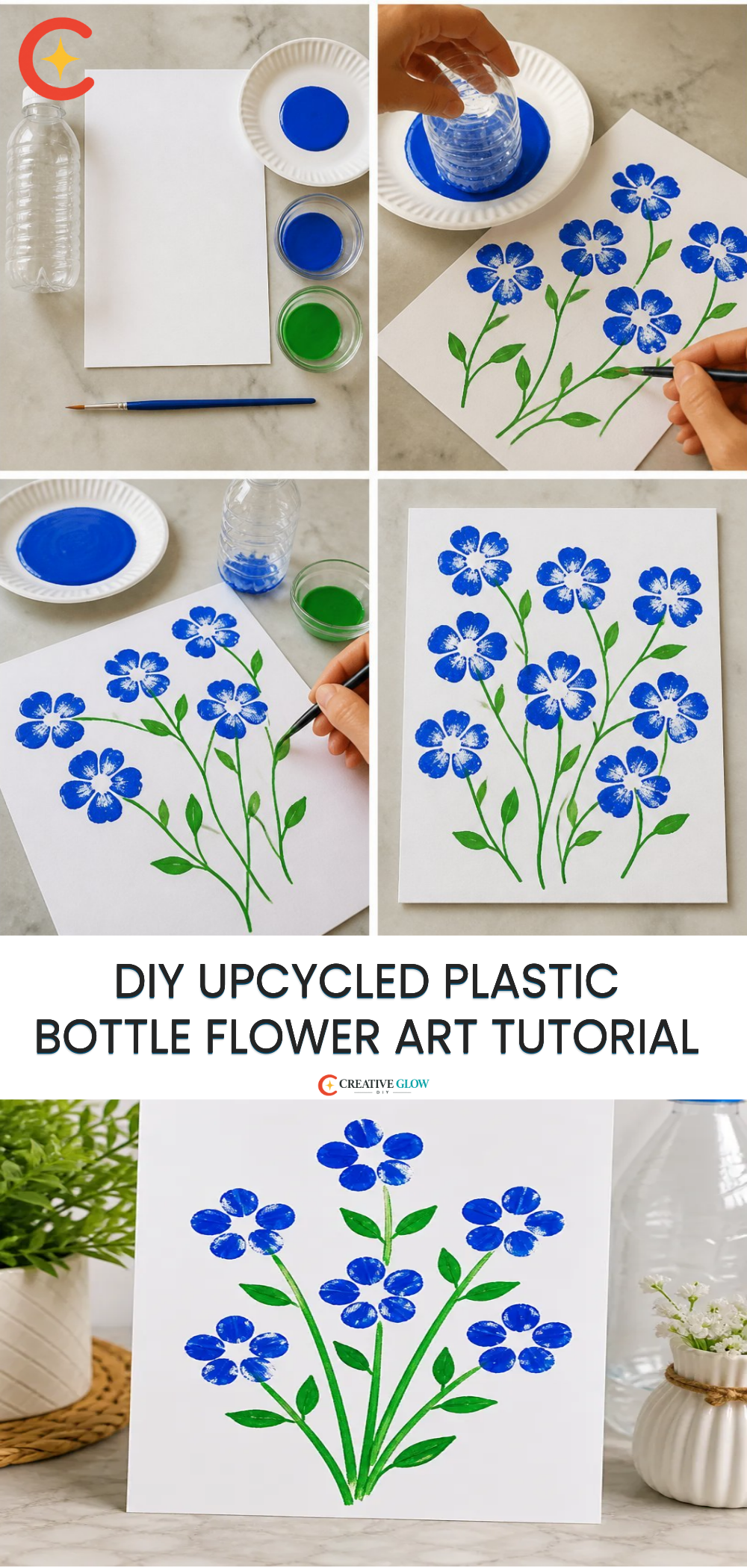 DIY Upcycled Plastic Bottle Flower Art Tutorial