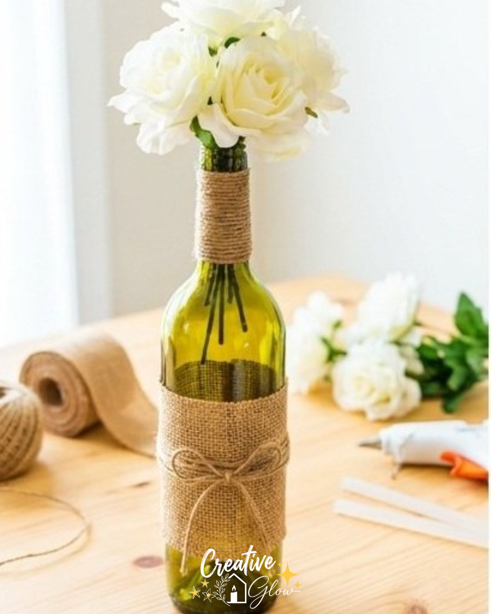 DIY Upcycled Wine Bottle Vase