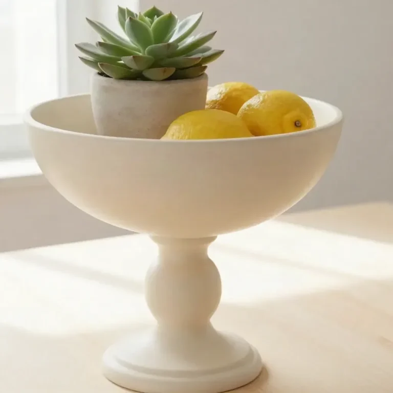 A beautifully revamped wooden bowl pedestal showcasing a stylish makeover.