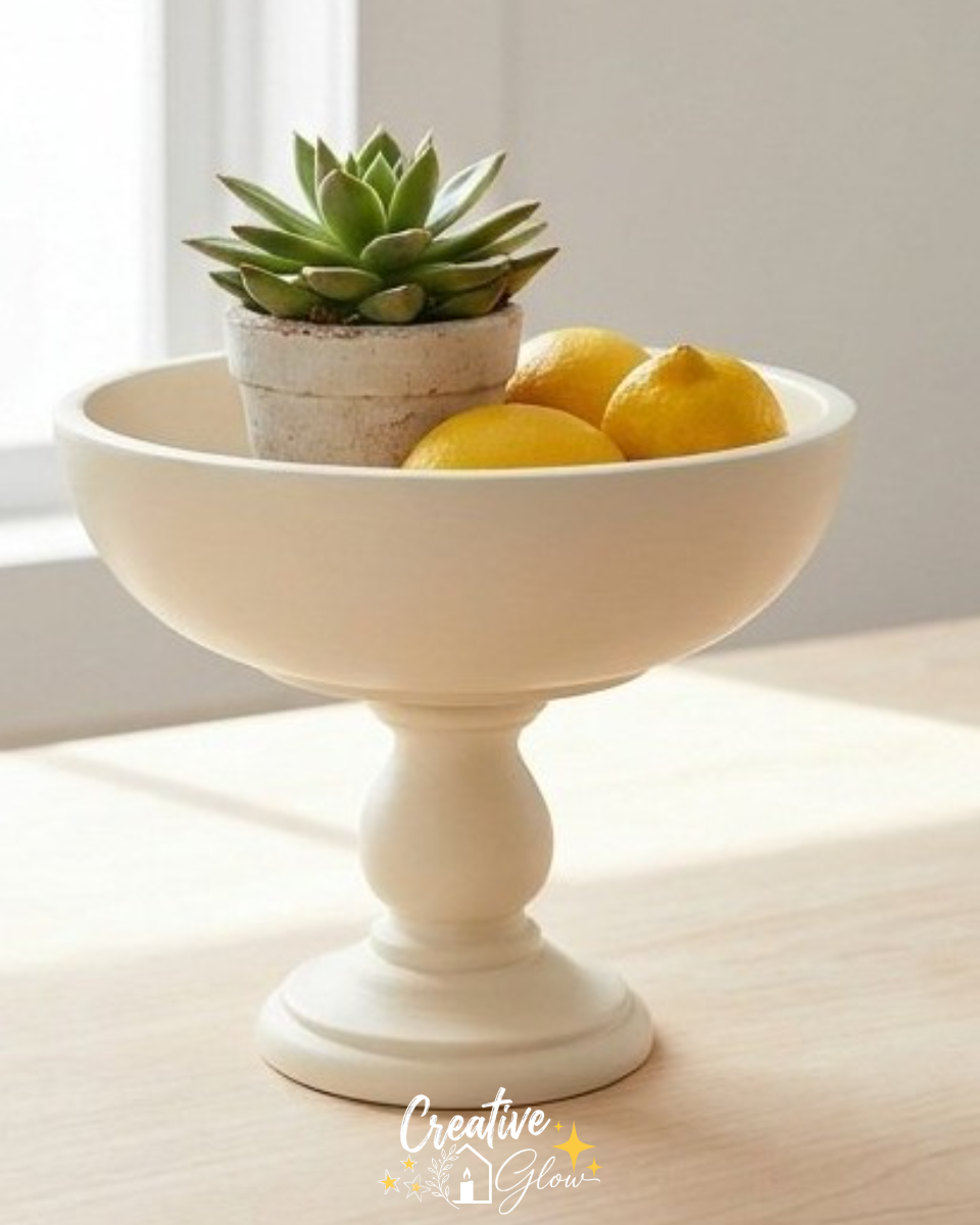 DIY Wooden Bowl Pedestal Makeover