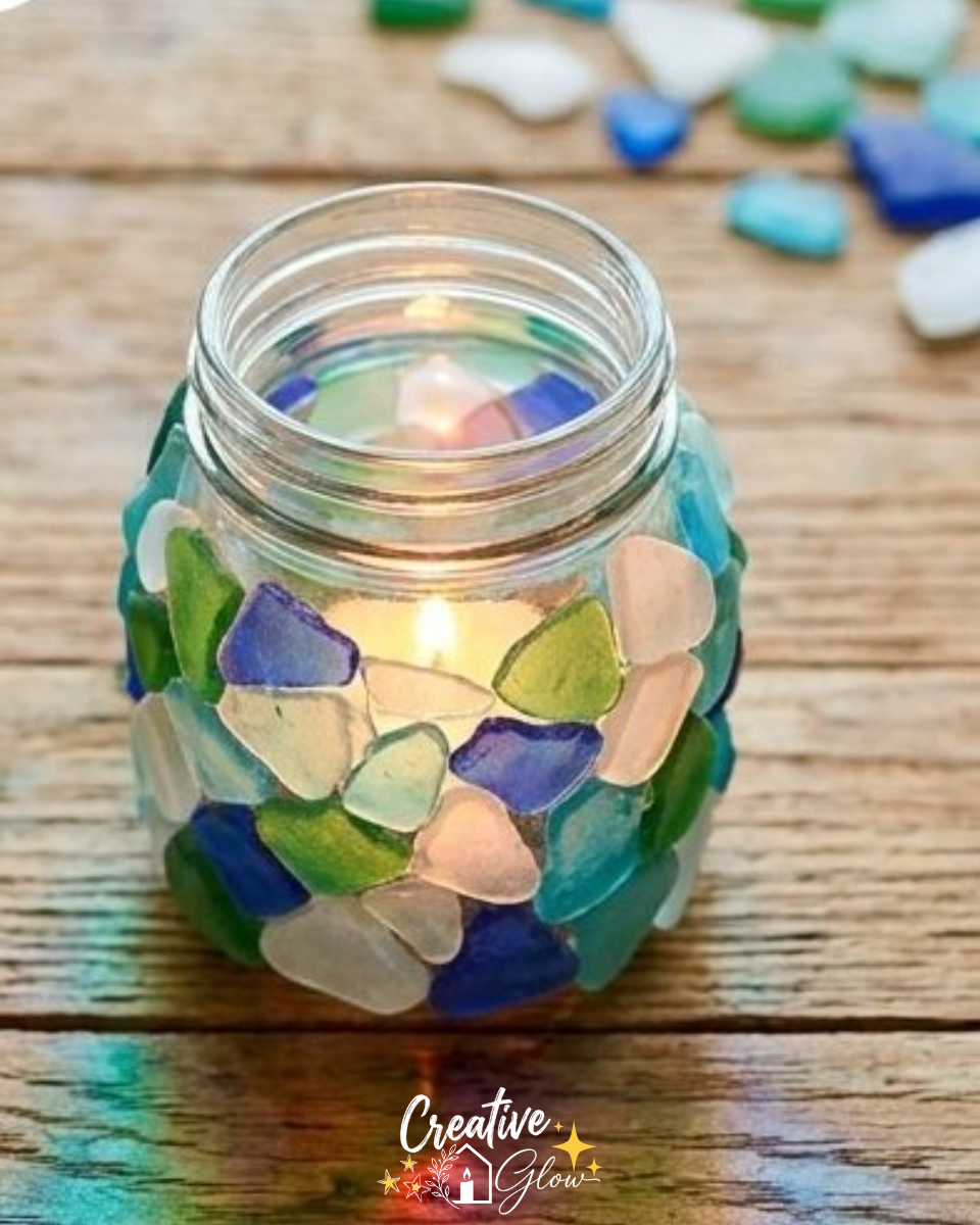 Sea Glass Candle Holder DIY