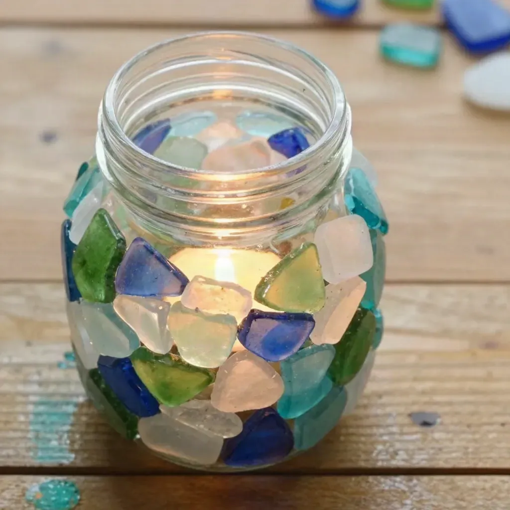 Sea Glass Candle Holder DIY
