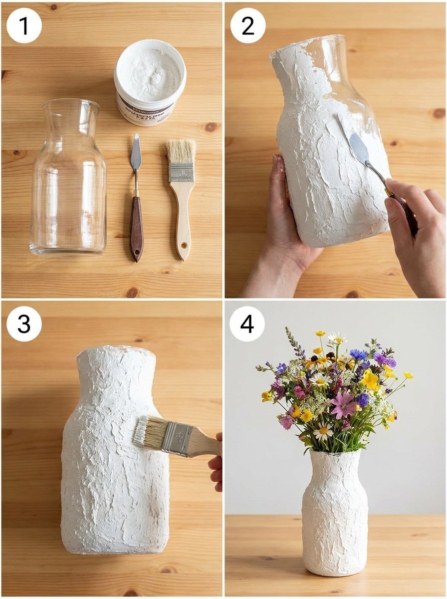 Textured Glass Vase DIY