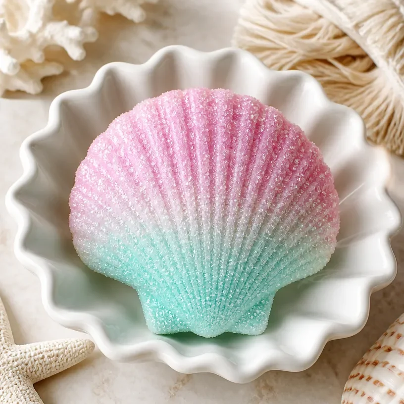 Quick Faux Sanding Sugar Seashell Decor for Homes