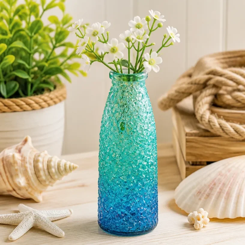 Faux Sea Glass Mini Vase for Floral Decor