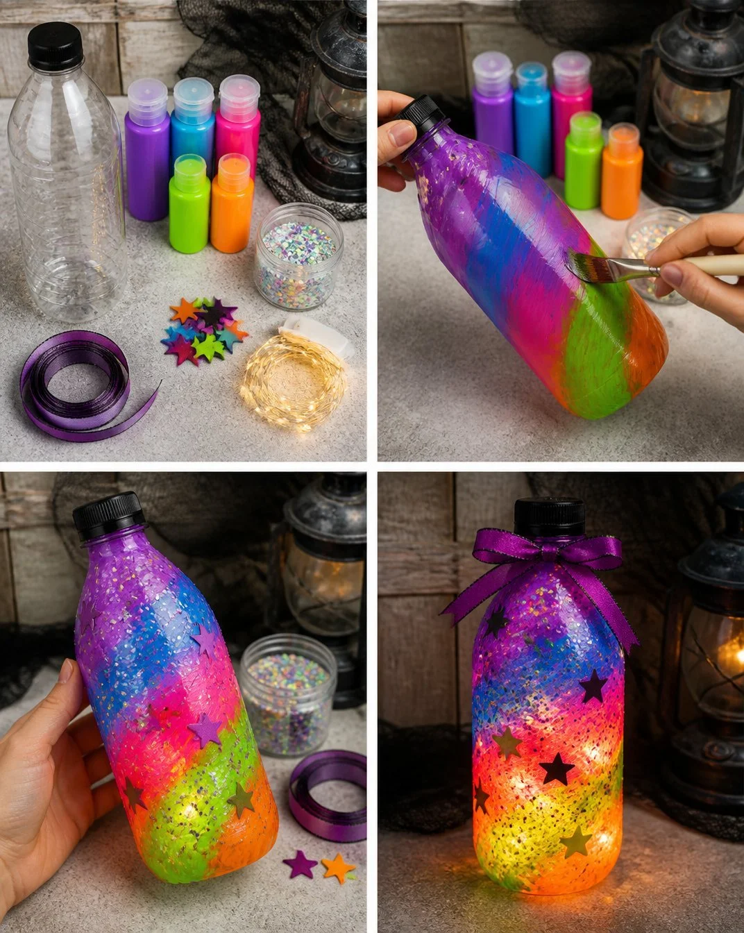 Colorful Potion Bottle Lantern for Halloween Decor