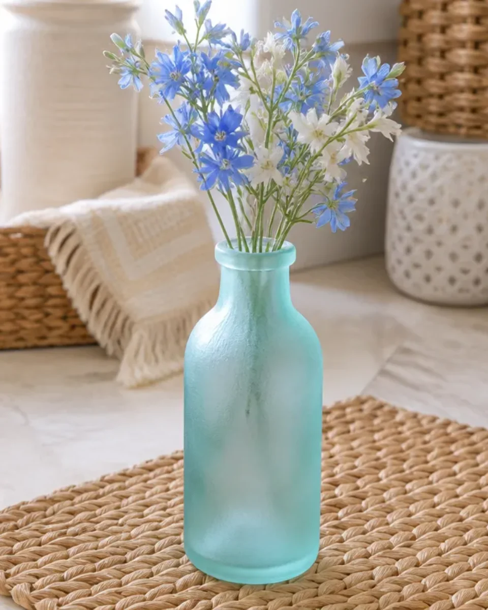 Bud Vase with Faux Sea Glass Finish