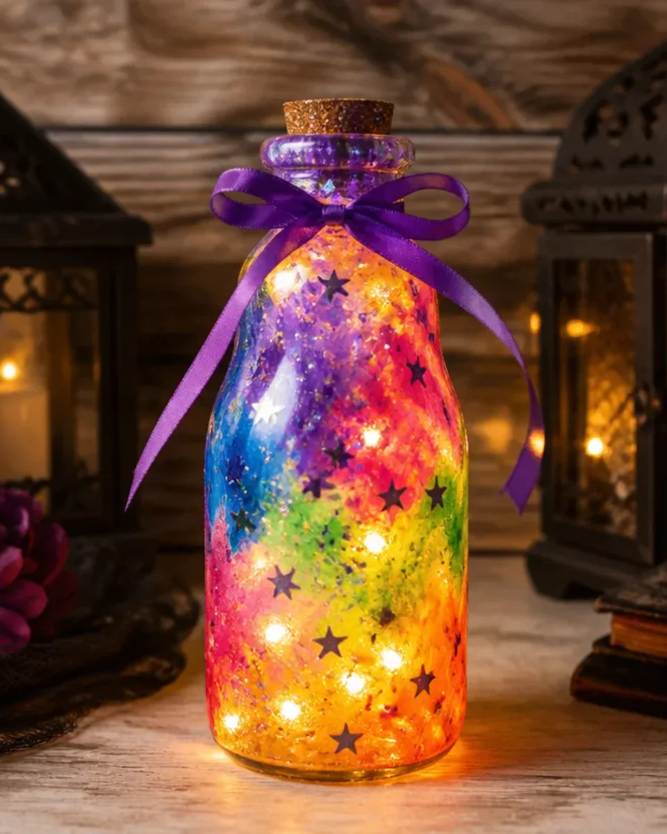 Colorful Potion Bottle Lantern for Halloween Decor
