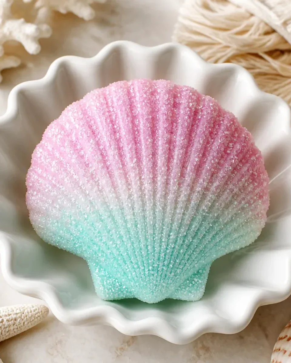 Quick Faux Sanding Sugar Seashell Decor for Homes