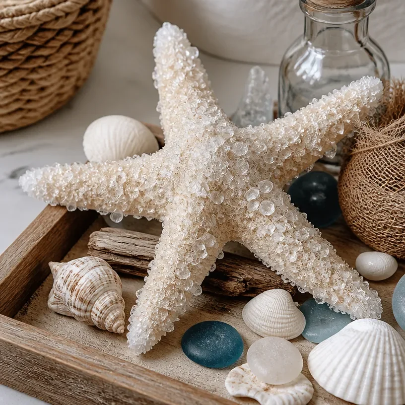 DIY dollar store starfish decor transformed into beautiful beach accents