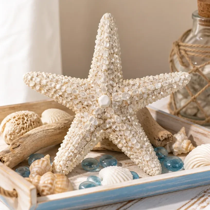 DIY dollar store starfish decoration transformed into beautiful beach decor