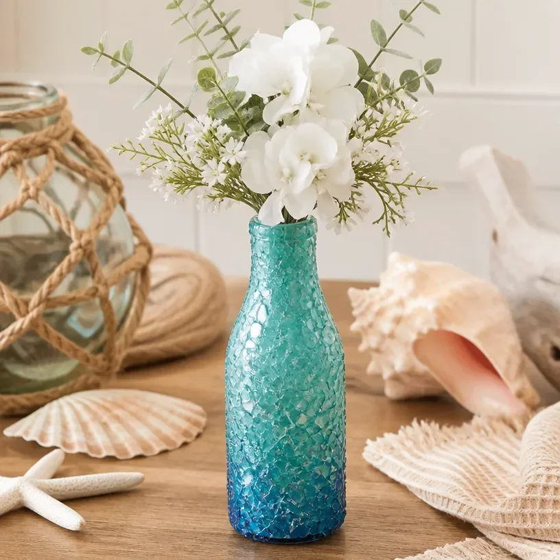 Faux sea glass mini vase for floral decor