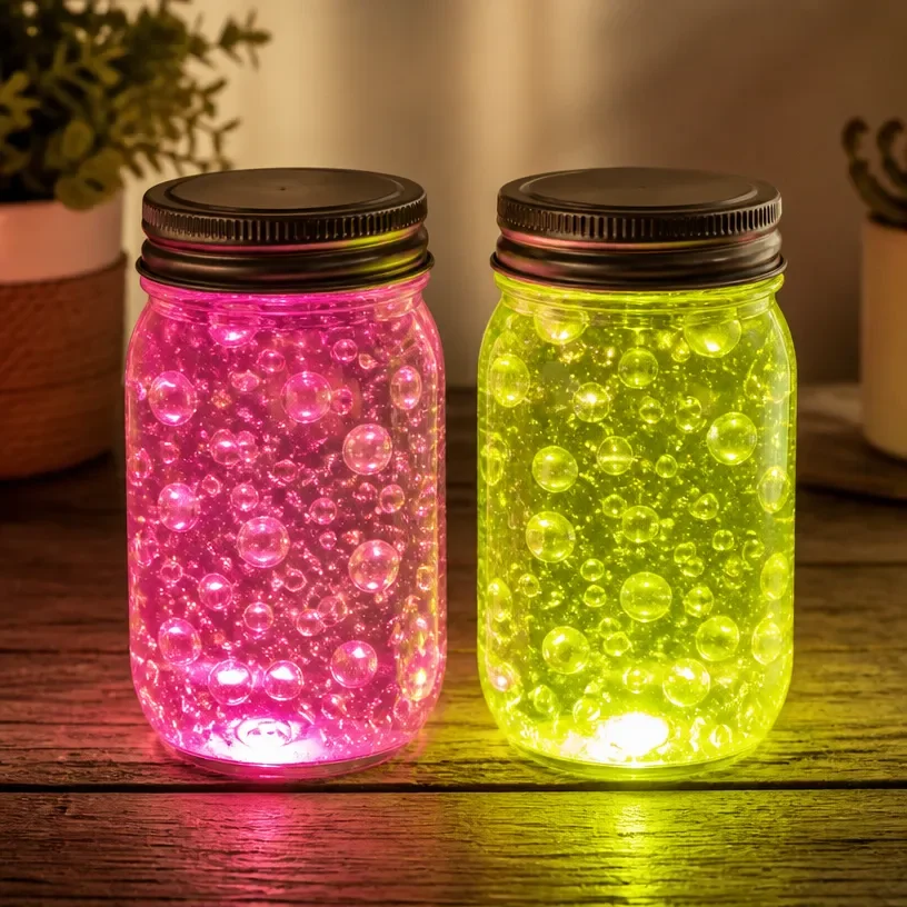 Glowing bubble lamps created with LEDs for home decor inspiration